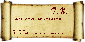 Tepliczky Nikoletta névjegykártya